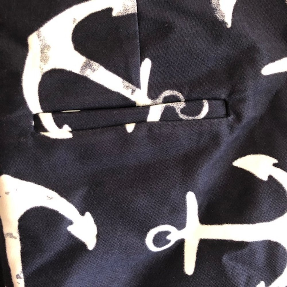 J. CREW Nautical Anchor Blue Navy High Waist Pencil Mini Skirt Size 2 - Picture 11 of 17